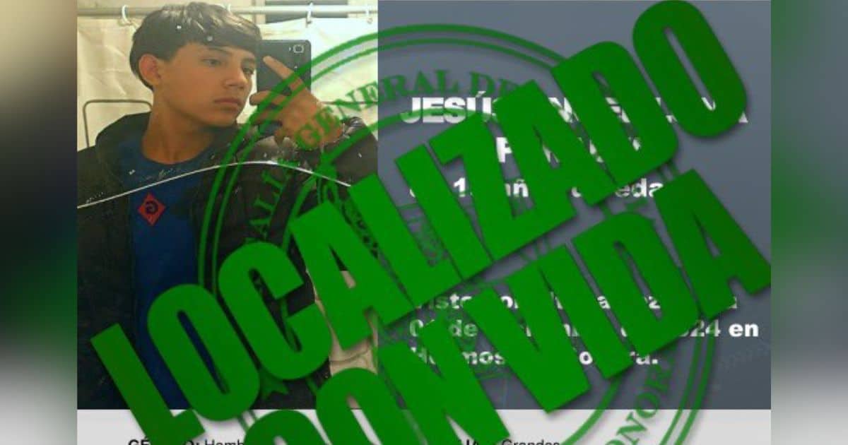 Localizan a salvo a Jesús Ángel, menor de 15 años desaparecido en Hermosillo