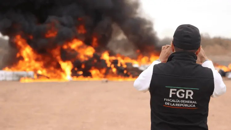 FGR encabezó un evento de incineración de narcóticos decomisados. (Foto: Jesús Ballesteros/ EXPRESO)