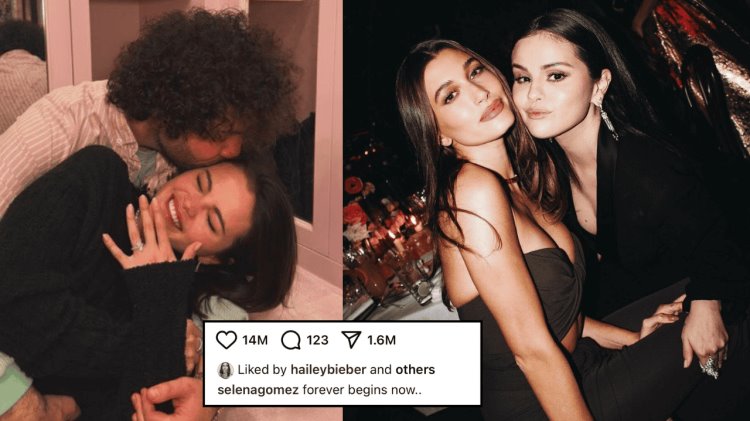 Hailey Bieber reacciona al compromiso de Selena Gomez con Benny Blanco