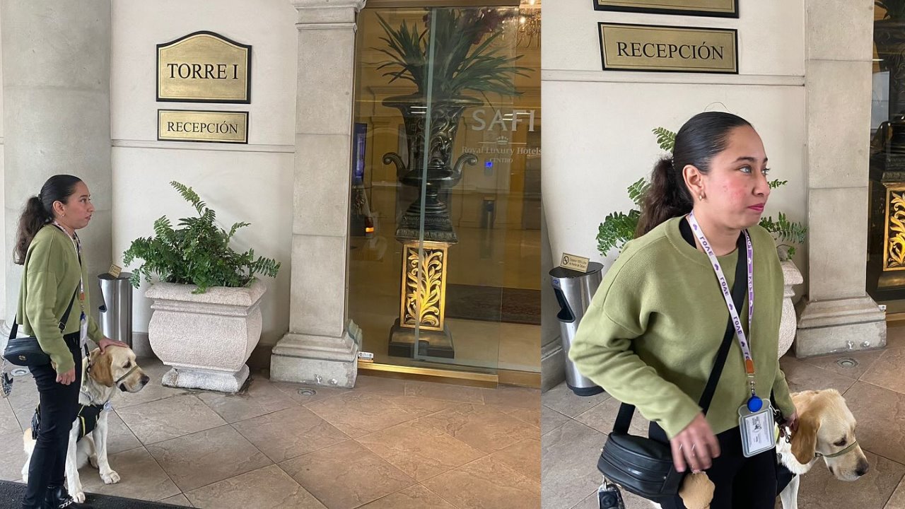 Hotel prohíbe entrada a joven ciega y su perro guía; denuncia discriminación