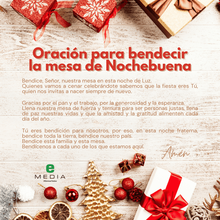 Oración para bendecir la mesa de Nochebuena