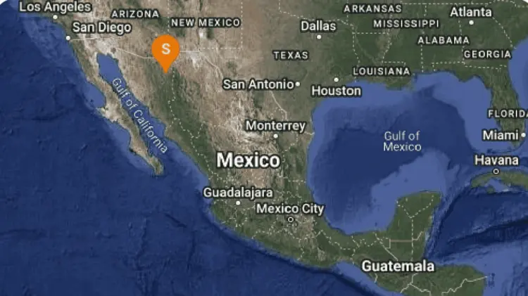 El epicentro se localizó a 47 kilómetros al sureste de Nacozari de García.