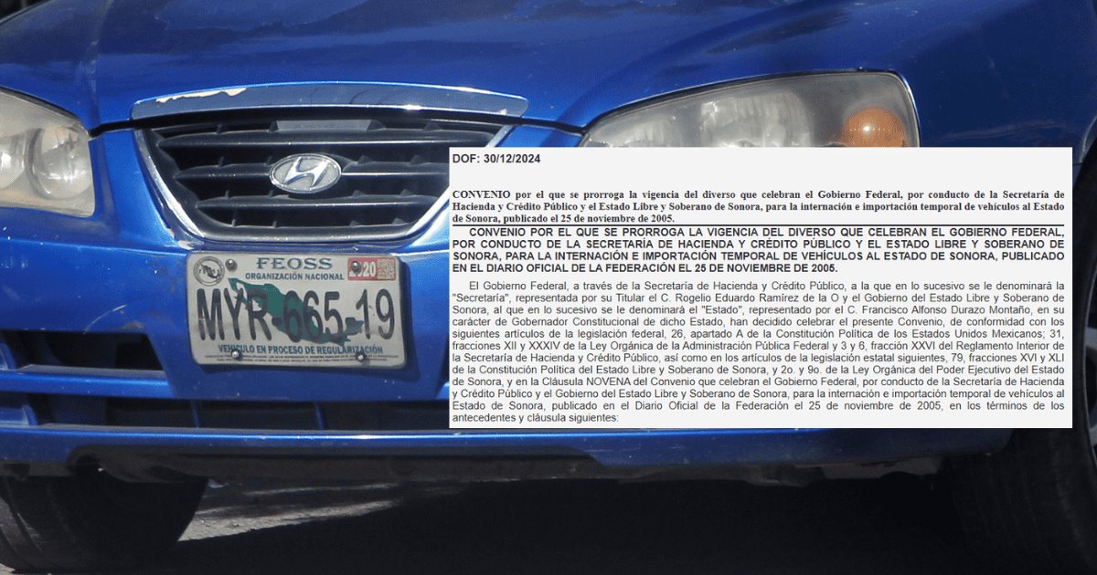 Sonora extiende prórroga para regularización de autos extranjeros