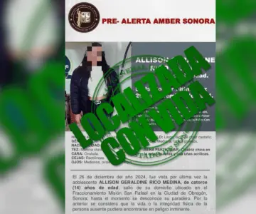 Alison Geraldine, menor desaparecida en Obregón, regresa a casa sana y salva