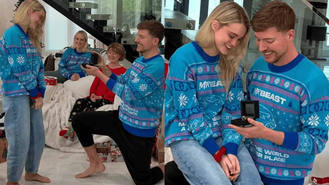 Influencer MrBeast se compromete con a su novia Thea Booysen