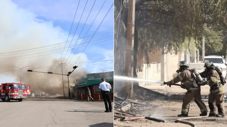 Los bomberos trabajaron cerca de una hora en apagar el fuego. (Foto: Ramón Munguía/EXPRESO)