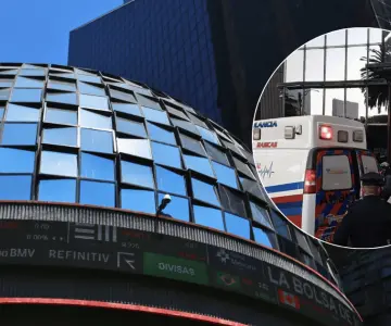 Trabajador cae de 15 metros de altura en la Bolsa Mexicana de Valores