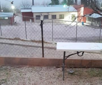 Granizada, aguanieve y nevadas impactan a Bacerac por tormenta invernal