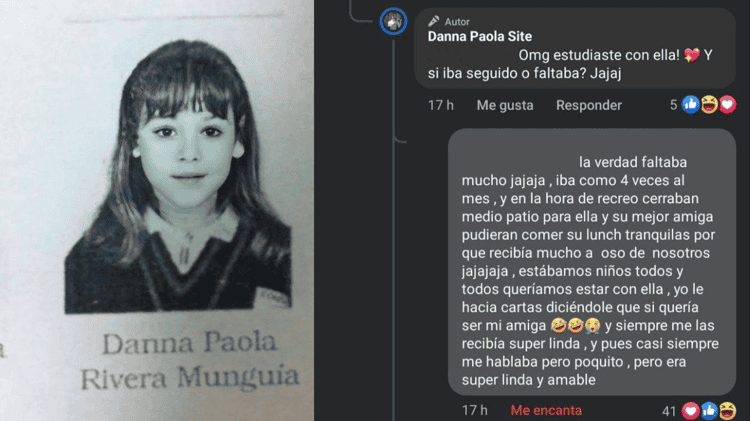 Infancia de Danna Paola revelada por una excompañera de primaria