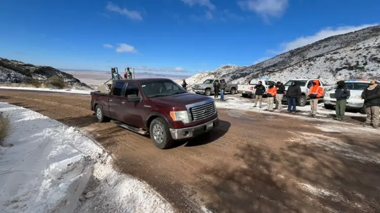 La carretera Agua Prieta - Janos fue cerrada debido a la segunda tormenta invernal. (Foto: CEPC)