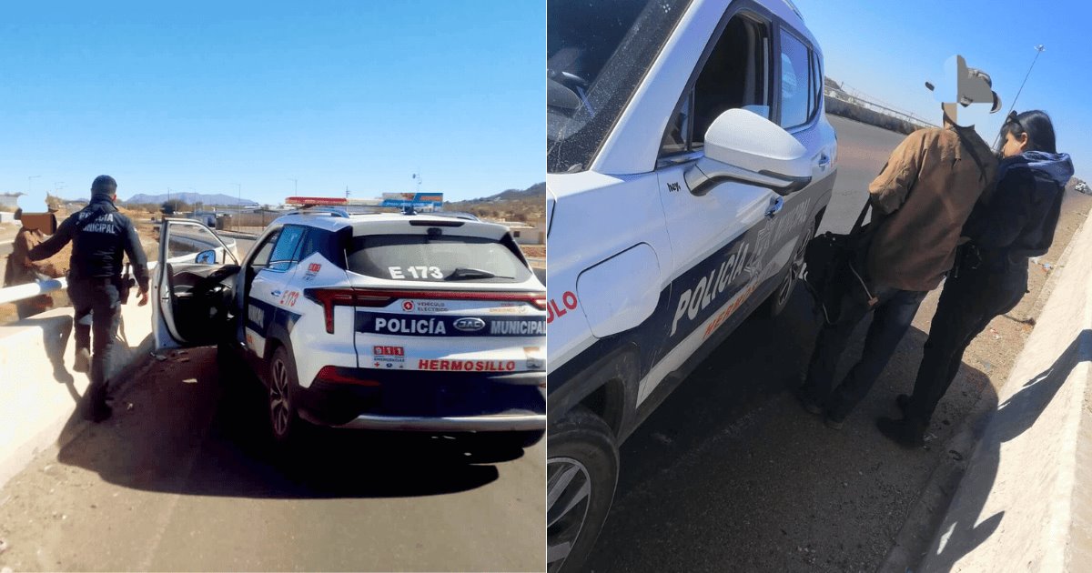 Policías evitan que hombre salte de un puente en Hermosillo