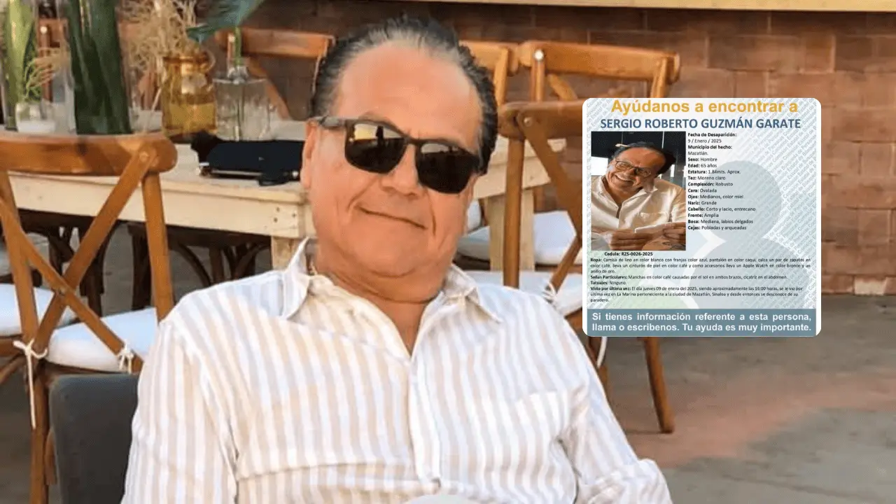 Denuncian la desaparición de Sergio Roberto Guzmán, empresario de Mazatlán