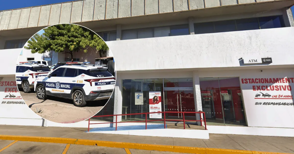 Arrestan a joven por vandalismo en banco de Hermosillo