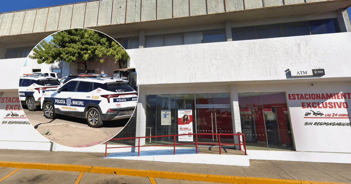Arrestan a joven por vandalismo en banco de Hermosillo