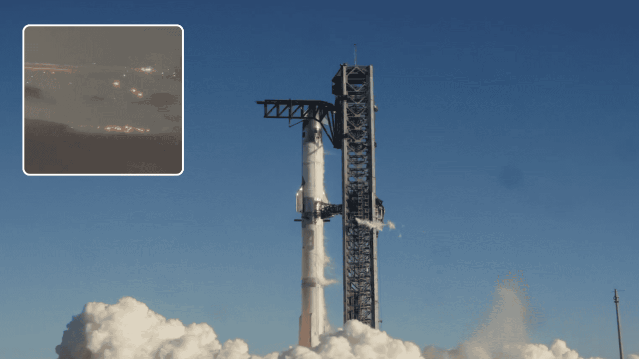 Captan colapso de la nave Starship de SpaceX; restos iluminan el cielo