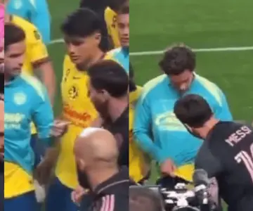 ¡Se rinden ante el GOAT! Jugadores del América le piden autógrafo a Messi