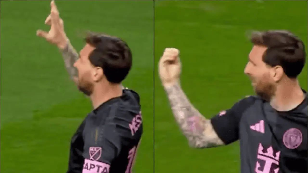La seña que hizo Messi a la afición americanista tras empatar el partido