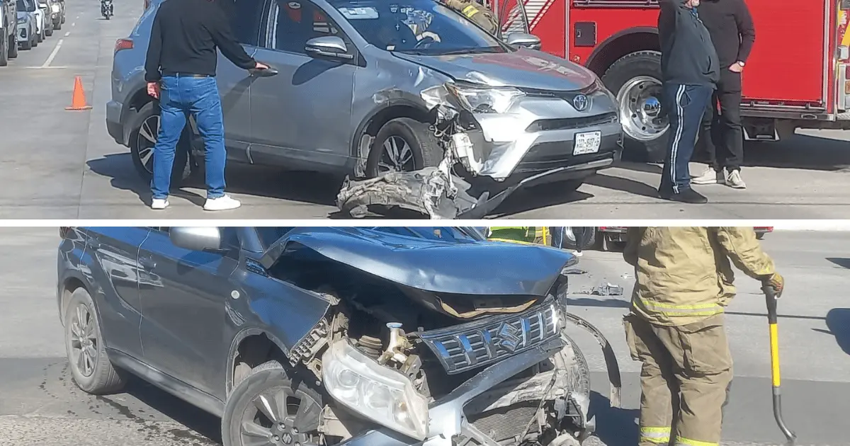 Aparatoso choque deja dos personas lesionadas