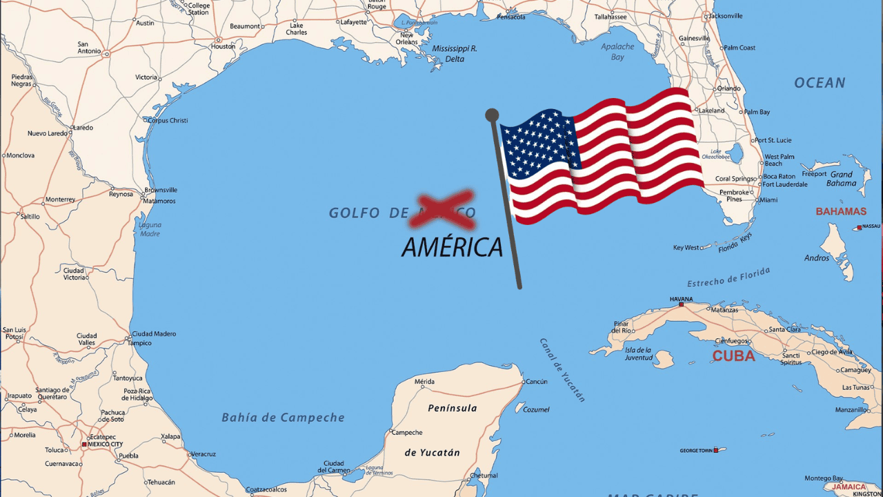 Estados Unidos cambia nombre del Golfo de México a Golfo de América