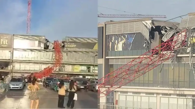 El gimnasio no se encontraba funcionando al momento de caer la grúa. (Foto: @BomberosdeChile)