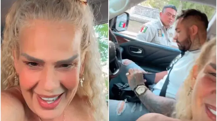 La vedette exhibió al policía en sus redes sociales. Especial/EXPRESO