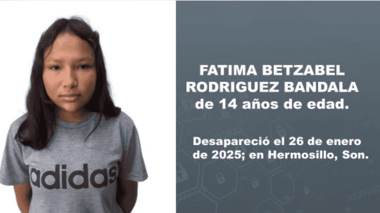 Activan Alerta Amber para Fátima Betzabel, menor desaparecida en Hermosillo