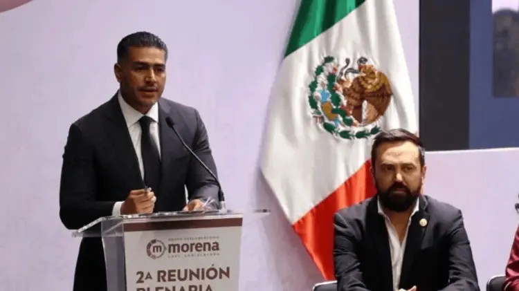 García Harfuch se presentó en la segunda reunión plenaria de Morena. (ESPECIAL/EXPRESO)