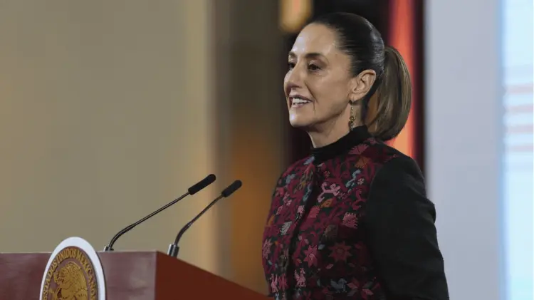 Claudia Sheinbaum en su conferencia mañanera de este viernes 31 de enero. (Foto: Agencia Reforma)