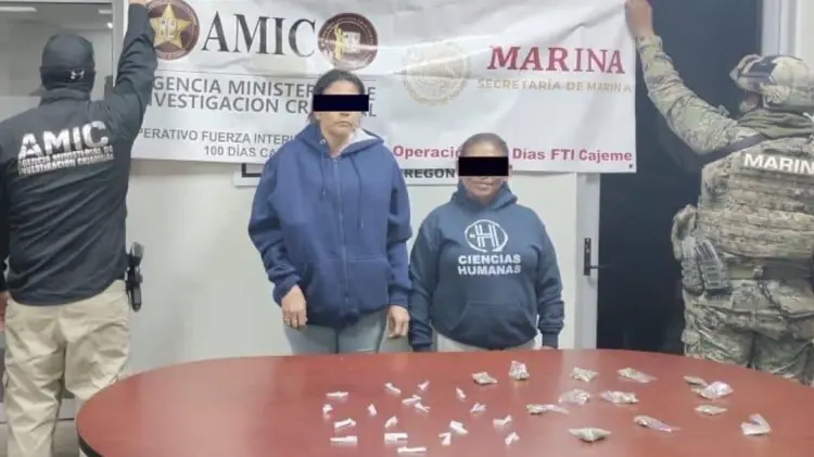 Lorena N y Eneyda Margarita N fueron detenidas por delitos contra la salud. (Foto: FGJE Sonora)