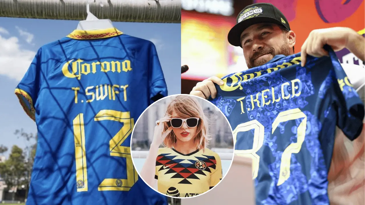 ¿Taylor Swift americanista? Regalan a Travis Kelce jersey de las Águilas