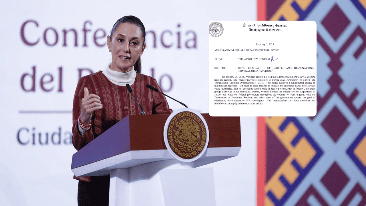 Quieren combatir cárteles, inicien en su país, responde Sheinbaum a EU