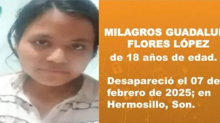 La Fiscalía activó el Protocolo Alba para localizar a la joven. (Foto: FGJE Sonora)