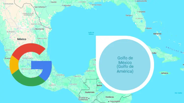 Golfo de México aparece con sus diferentes nombres en Google Maps. (Foto: Especial)