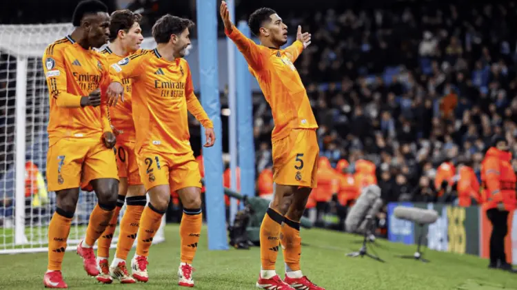 Jude Bellingham festejó el gol de la victoria merengue. (ESPECIAL/EXPRESO)