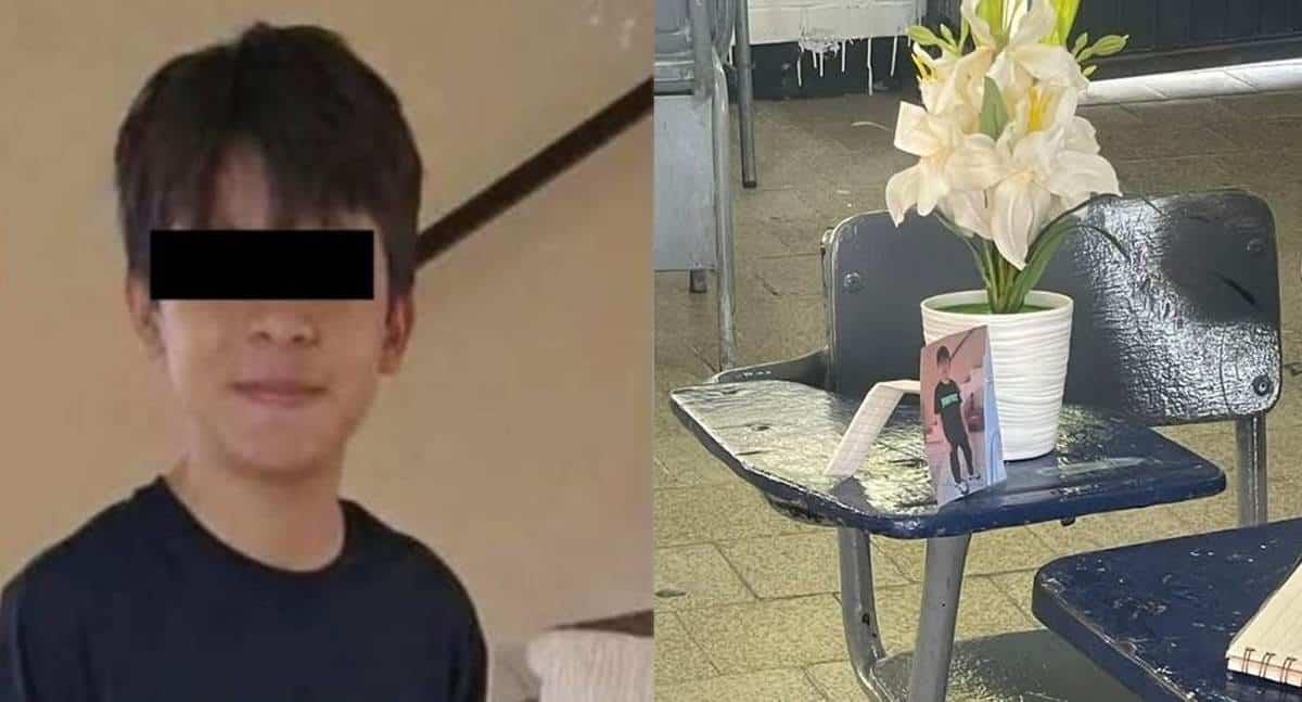 Compañeros de Mateo lo recuerdan con flores y mensajes en su banca