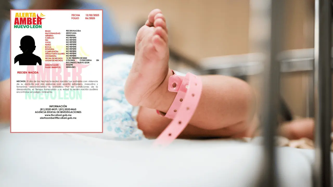 Activan Alerta Amber por robo de bebé recién nacida en Nuevo León