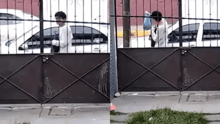 Tras colocar la bolsa en la banqueta, el sujeto se retira del lugar con total indiferencia.