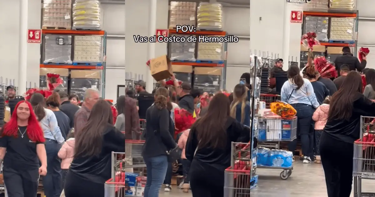 Clientes se enfrentan por ramos de flores en Costco de Hermosillo