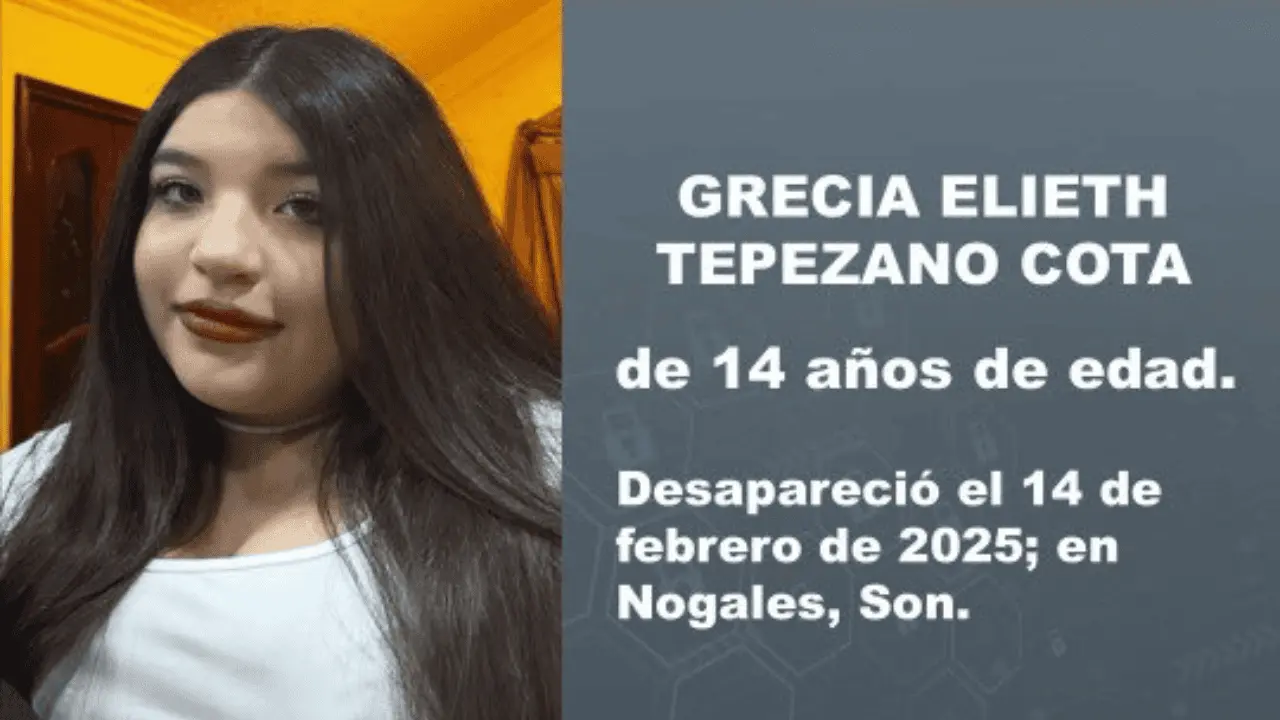 Activan Alerta Amber para localizar a Grecia Elieth, desaparecida en Nogales