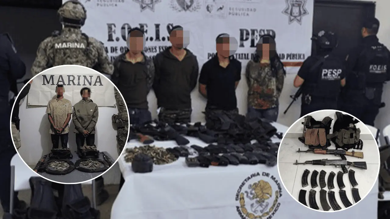 Aseguran armas, droga y detienen a siete personas tras operativo en Caborca