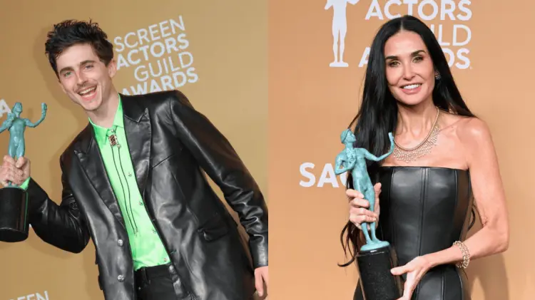 Timothée Chalamet y Demi Moore fueron ganadores de Mejor Actor y Actriz. (Foto: Especial)