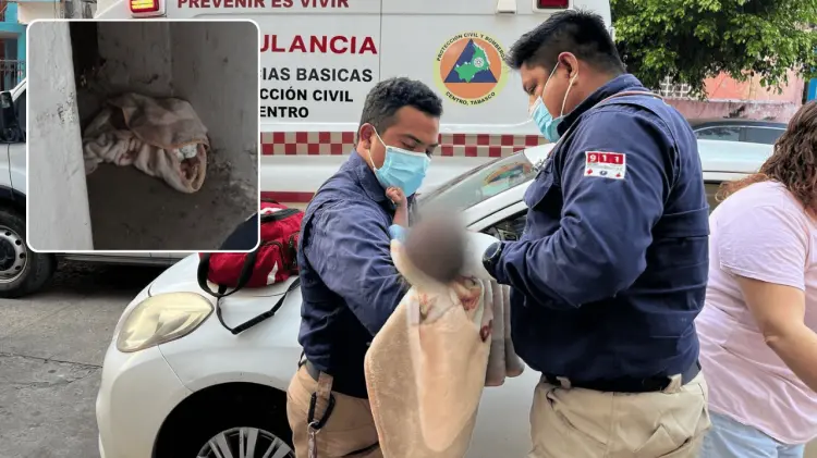 Elementos de Protección Civil auxiliaron al bebé. (Foto: Especial/EXPRESO)
