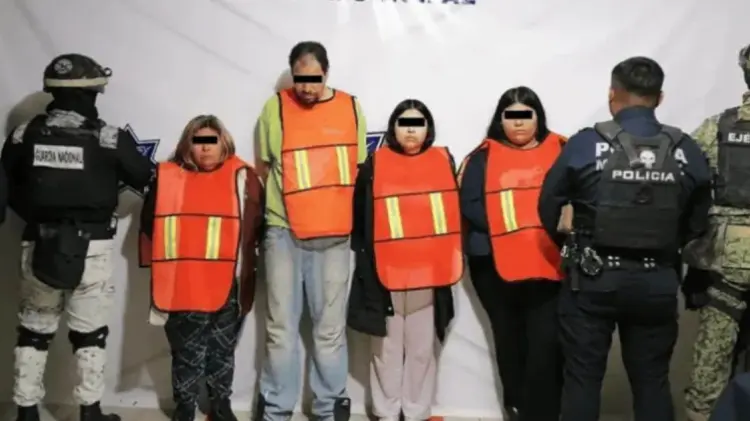 Osvaldo N, María Dolores N, Jazmín N y Aylin Natasha N fueron detenidos. (Foto: SSPM)