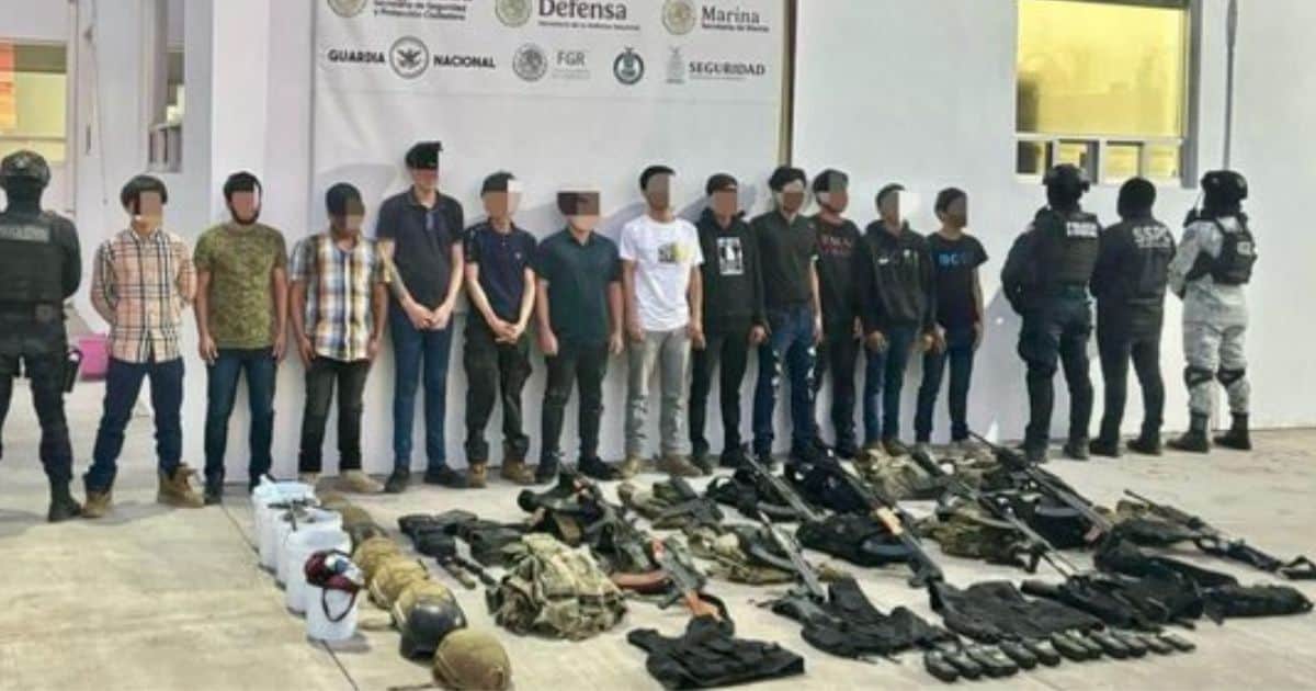 Capturan a 16 hombres con armas de alto poder en Culiacán