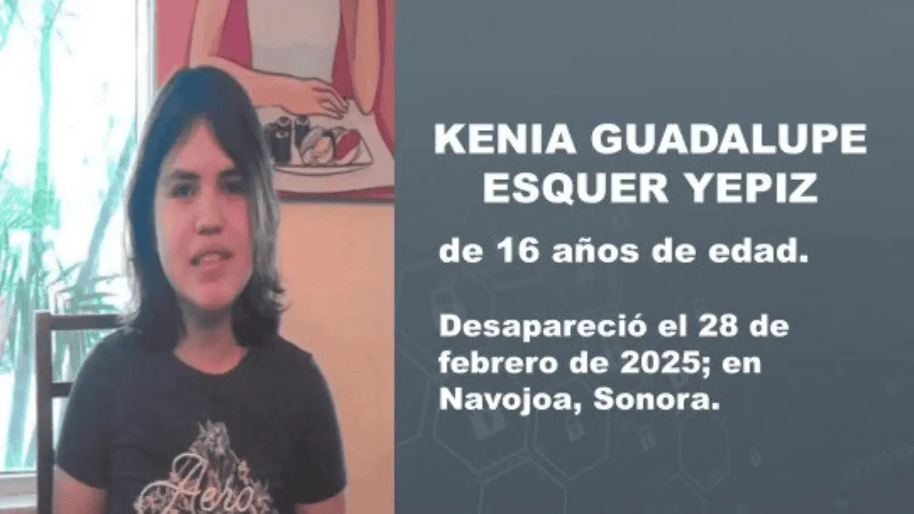 Activan Alerta Amber para localizar a Kenia Esquer, desaparecida en Navojoa