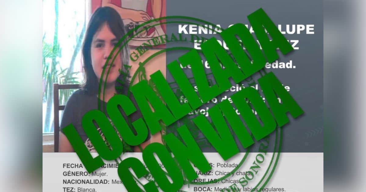 Localizan sana y salva a Kenia Guadalupe, menor desaparecida en Navojoa