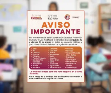 Modifican horario de clases en Sonora por frente frío 34