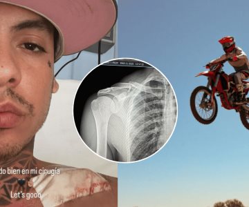 Natanael Cano sufre fractura de clavícula en accidente de motocross