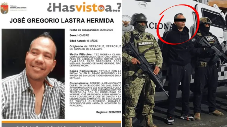 Lastra tenía ficha de desaparecido desde agosto 2020; detenido por nexo con CJNG. (Cortesía)