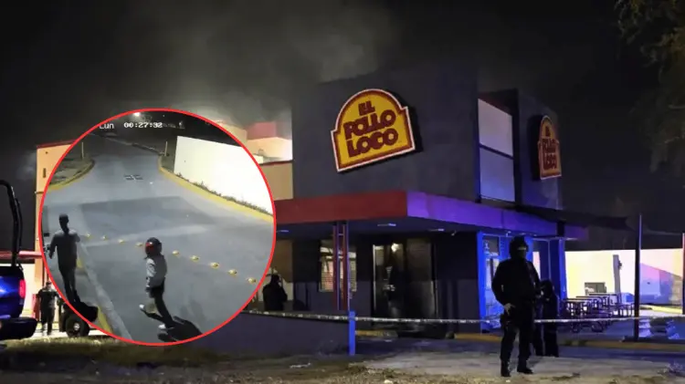 En el video se ve a dos personas perpetrando el ataque a una sucursal de El Pollo Loco. (Cortesía)